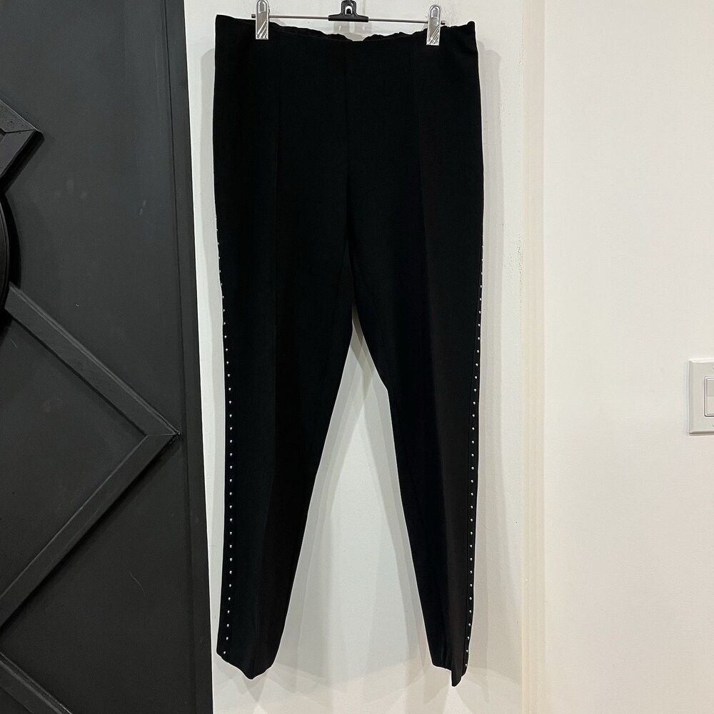 Soft Surroundings Black Stud Pleated Pants Size Small Grunge